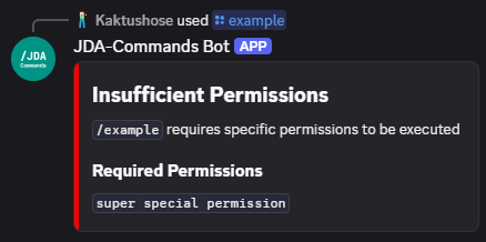 Permissions Error Message